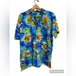 Ridhi Caribbean Hawaiian Style Button Down in Blue Men’s size XL